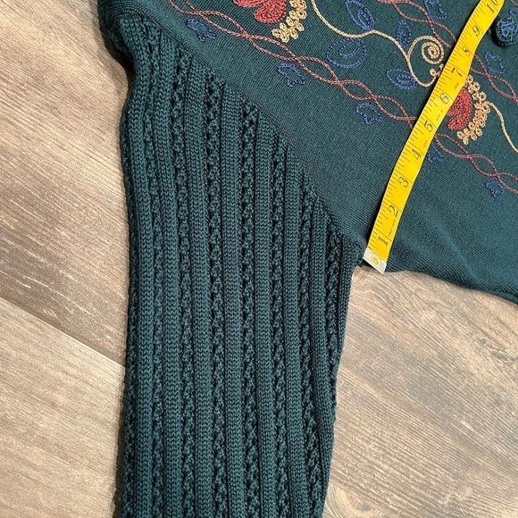 Carole Little Wool Blend Embroidered Long Body-con Sweater Dress Embordiery Sm - Picture 8 of 9